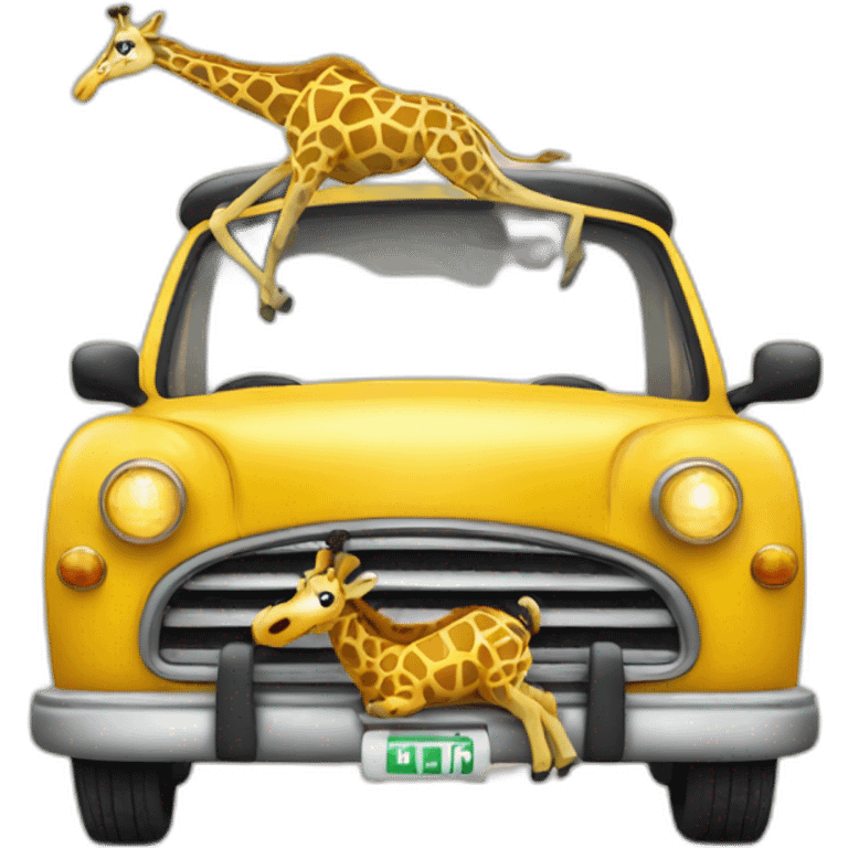 beer glass giraffe in a taxi emoji