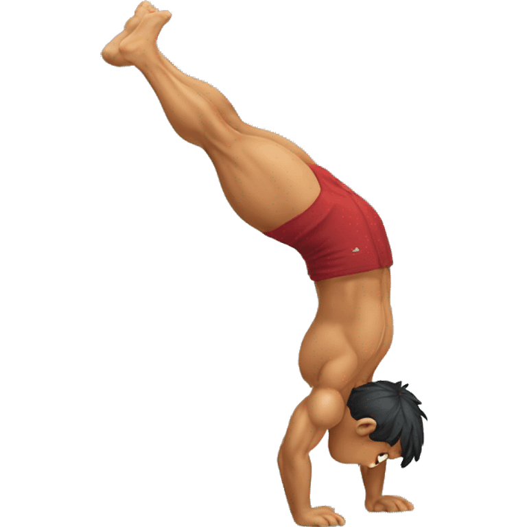 muscular athlete doing handstand emoji