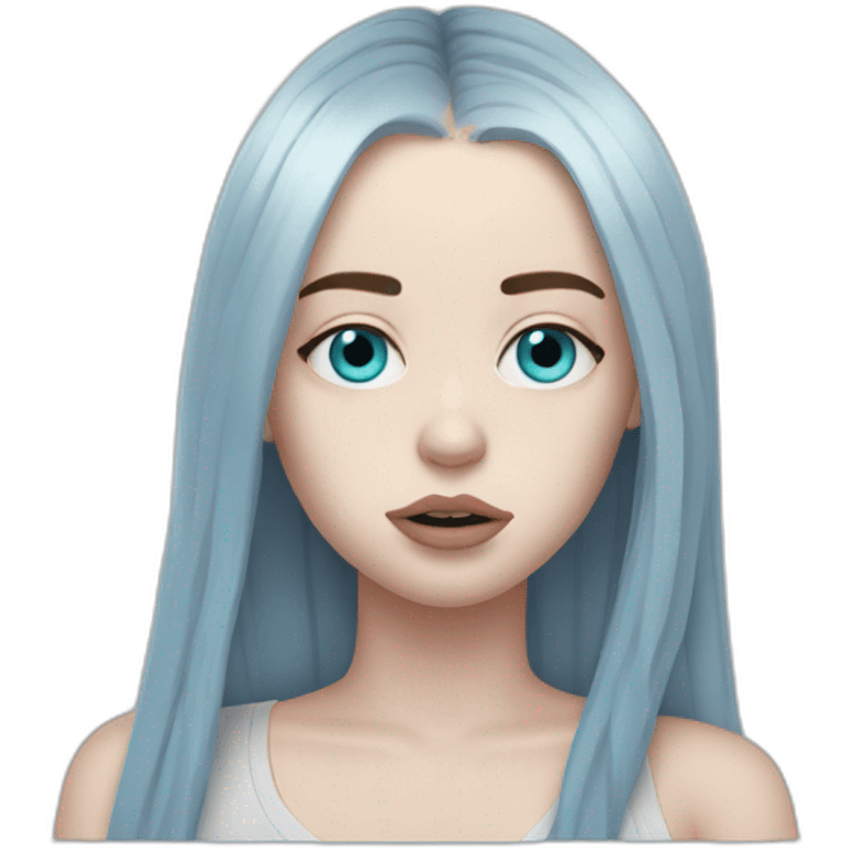 billie eilish with blues eyes emoji