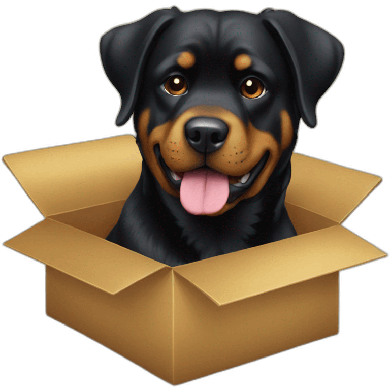 A Rottweiller and a golden in box emoji