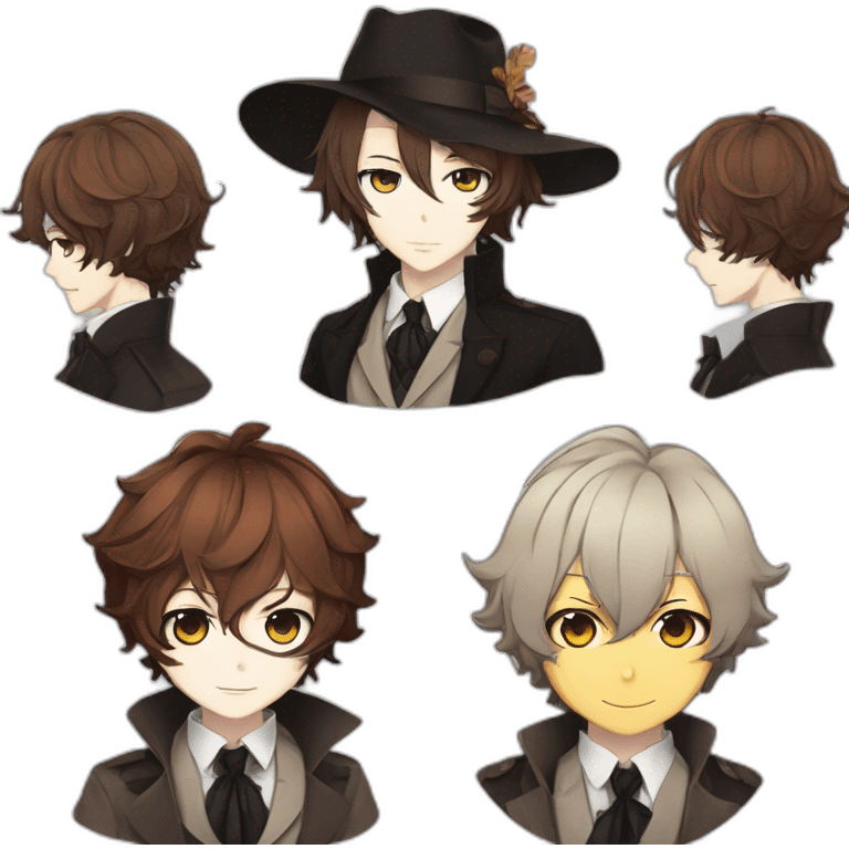 Chuuya and dazai from bungo stray dogs emoji