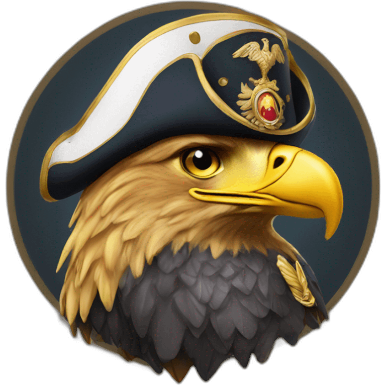 golden imperial eagle with napoleon tricorne hat emoji