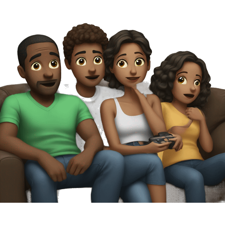 group of friends watching TV emoji