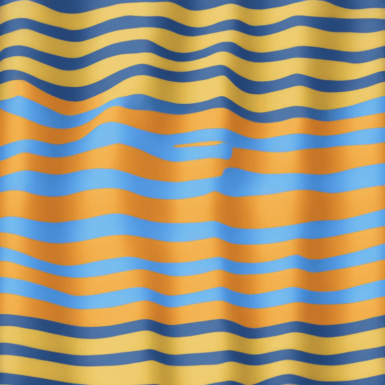 Horizontal stripes with each one below the other. One Orange stripe on top , one yellow stripe underneath the orange, one white stripe underneath the yellow, one light blue stripe underneath the white, one dark blue stripe on the bottom  emoji