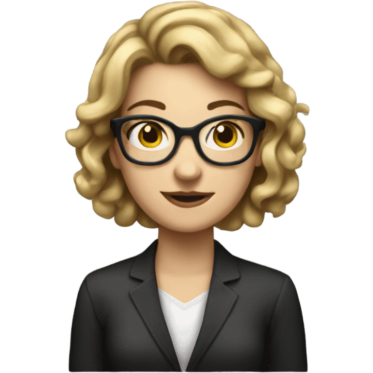 nerd emoji with a book white woman with black haur emoji