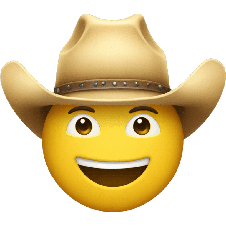 Cowboy hat, wink, yellow face emoji