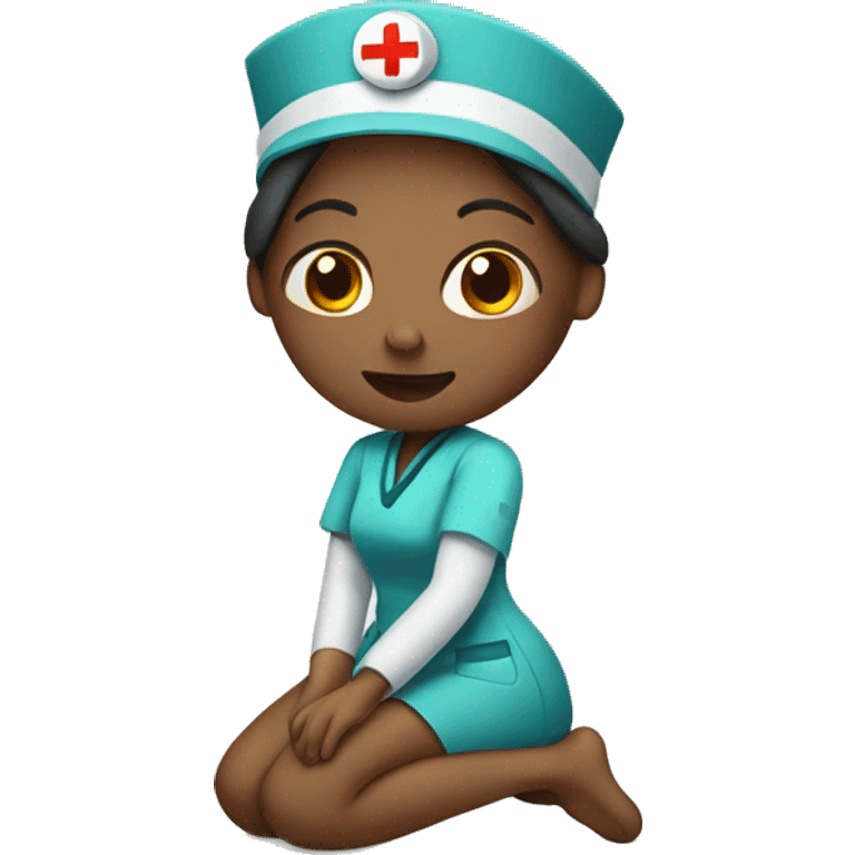 nurse with knee pain emoji