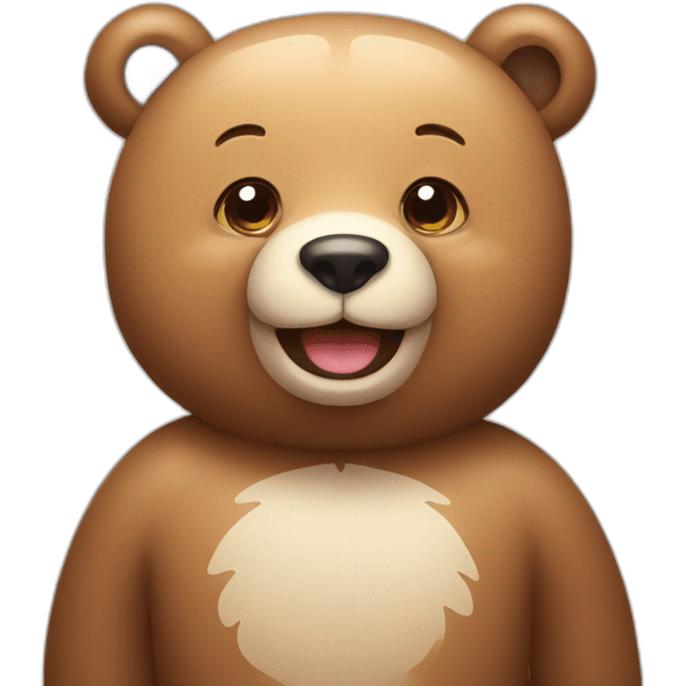 cute bear with square smile emoji