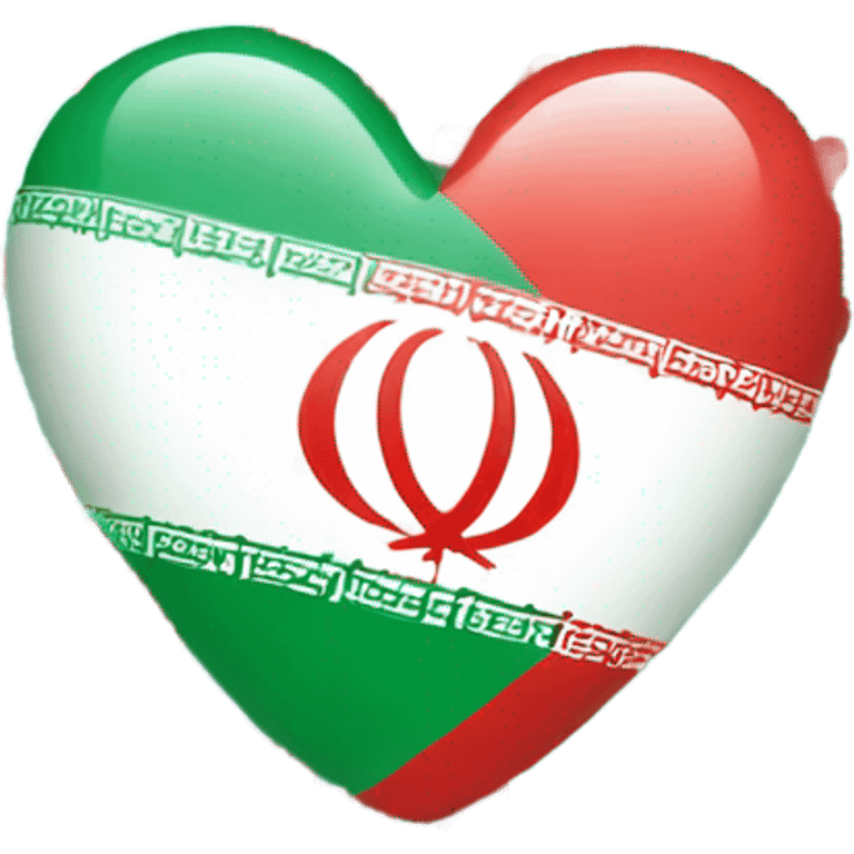 heart with Iranian flag pattern emoji