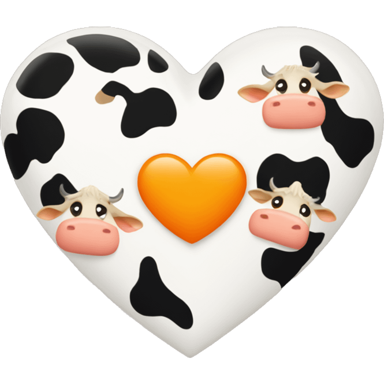 Orange heart with cows emoji