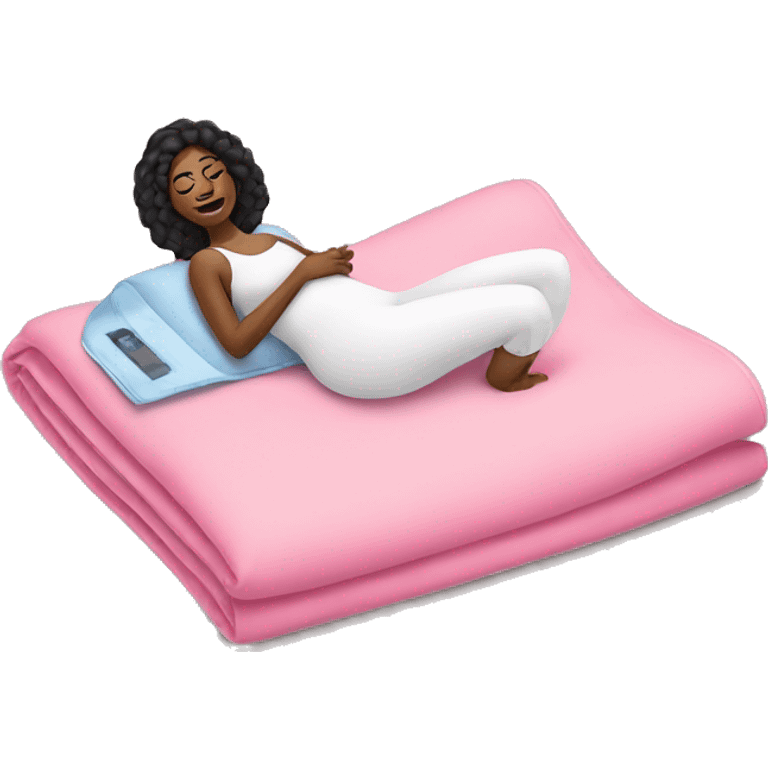 Heating pad , with black woman in pink emoji