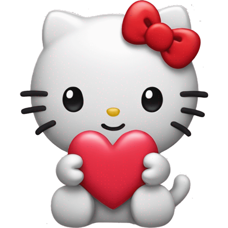 hello kitty with a heart hand  emoji