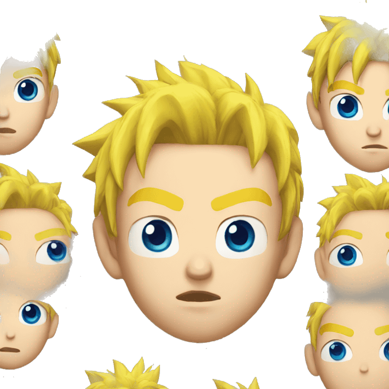 serious goku eyes yellow haired emoji