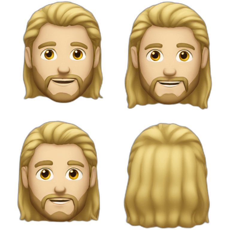 a white guys with long blond air and beard emoji