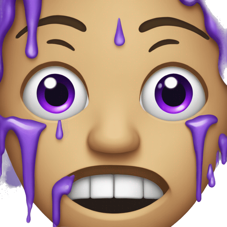 Crying emoji with purple tears emoji