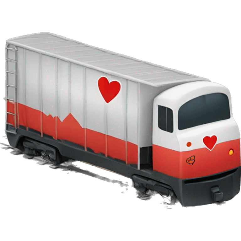 Cargo train with having big heart  emoji