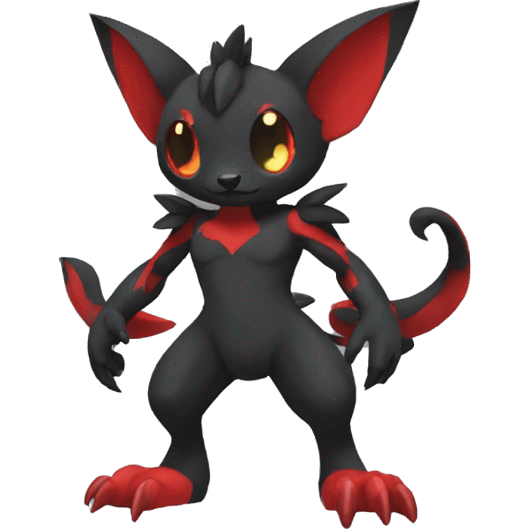 cool black red animal hybrid Fakemon full body emoji