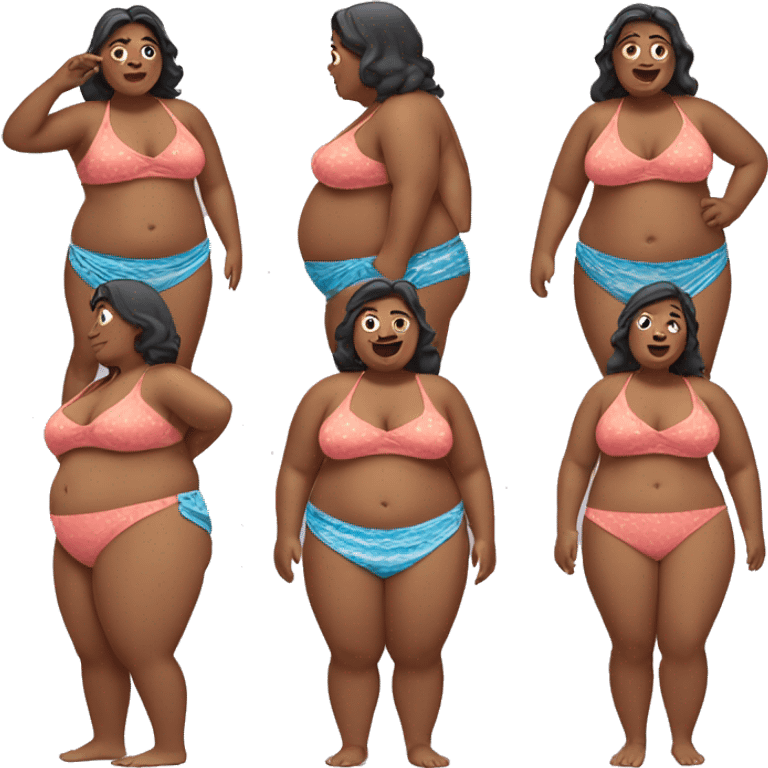 Fat woman in beach clothes emoji