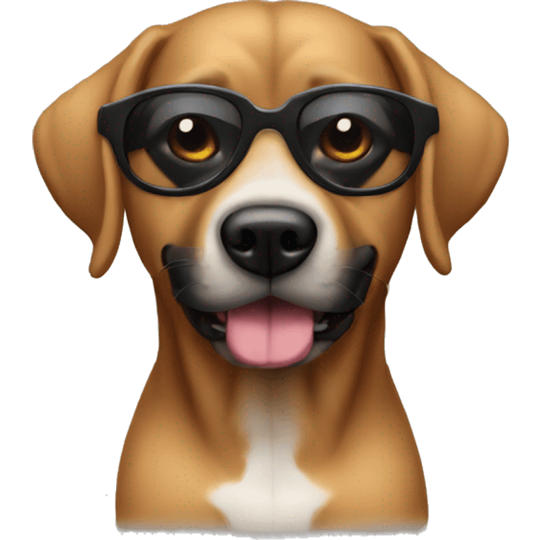 Perro con gafas negras  emoji