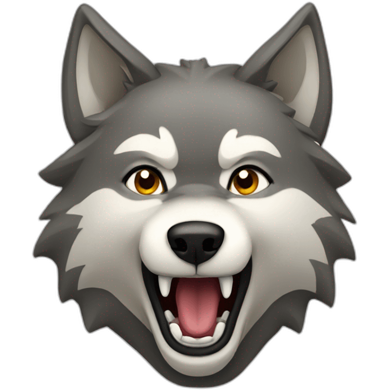 female wolf growling emoji