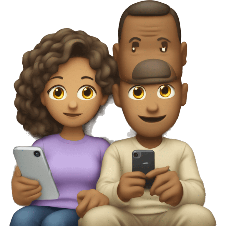 parents check where their kids are by smart phone, simple like a logo of an app emoji