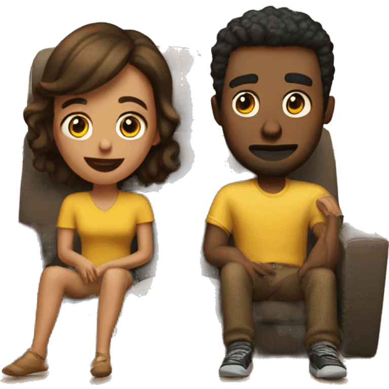 Partners watching movie on Netflix  emoji