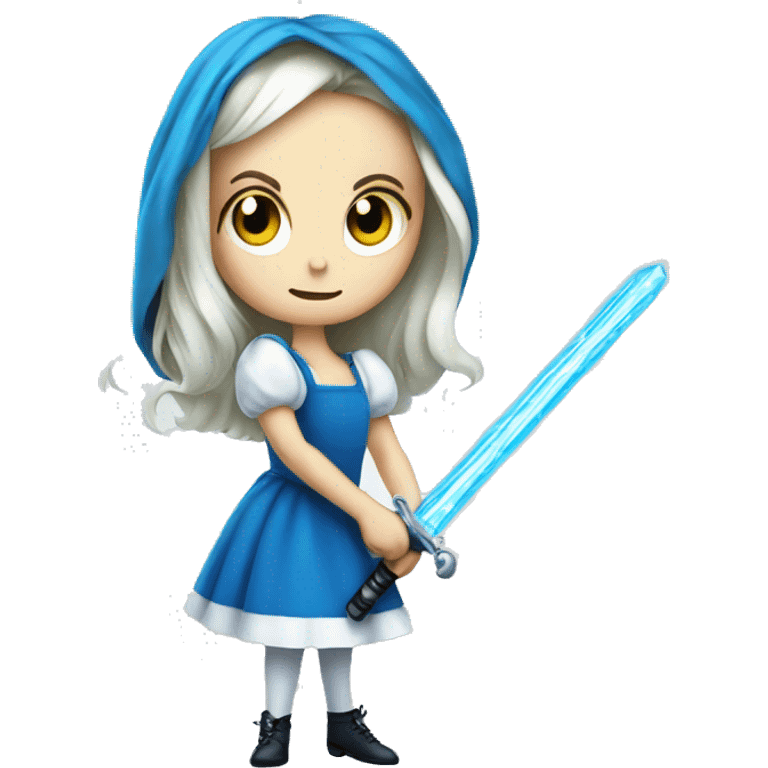 Alice in the wonderland with laser sword emoji