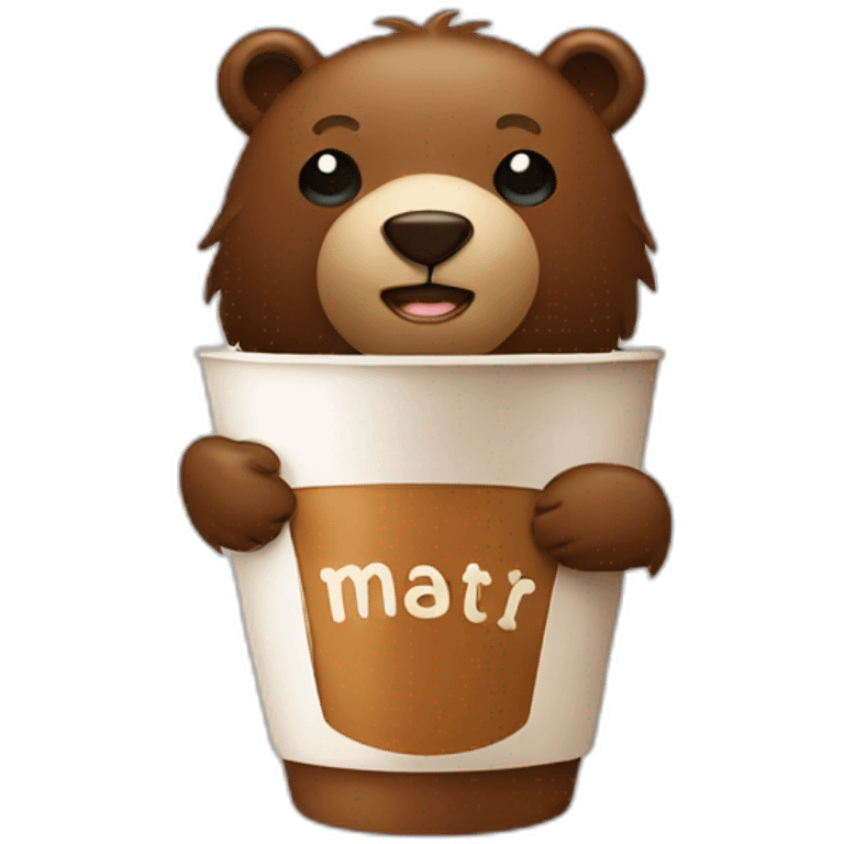 Coffe with bear emoji