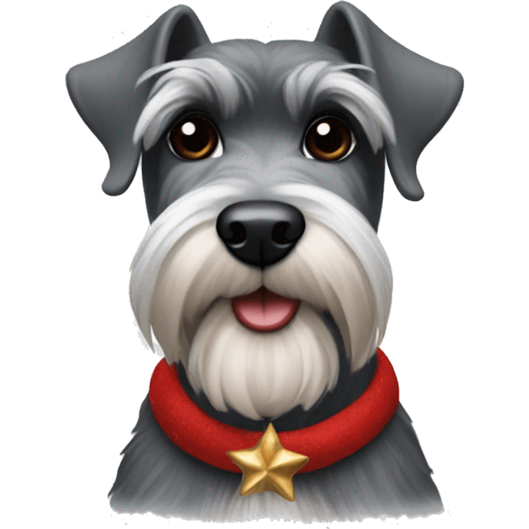 Schnauzer in the Christmas spirit emoji