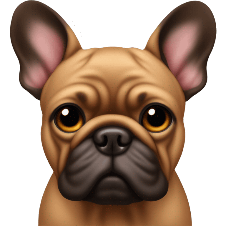 un bouledogue français de couleur fauve avec le museau noir emoji