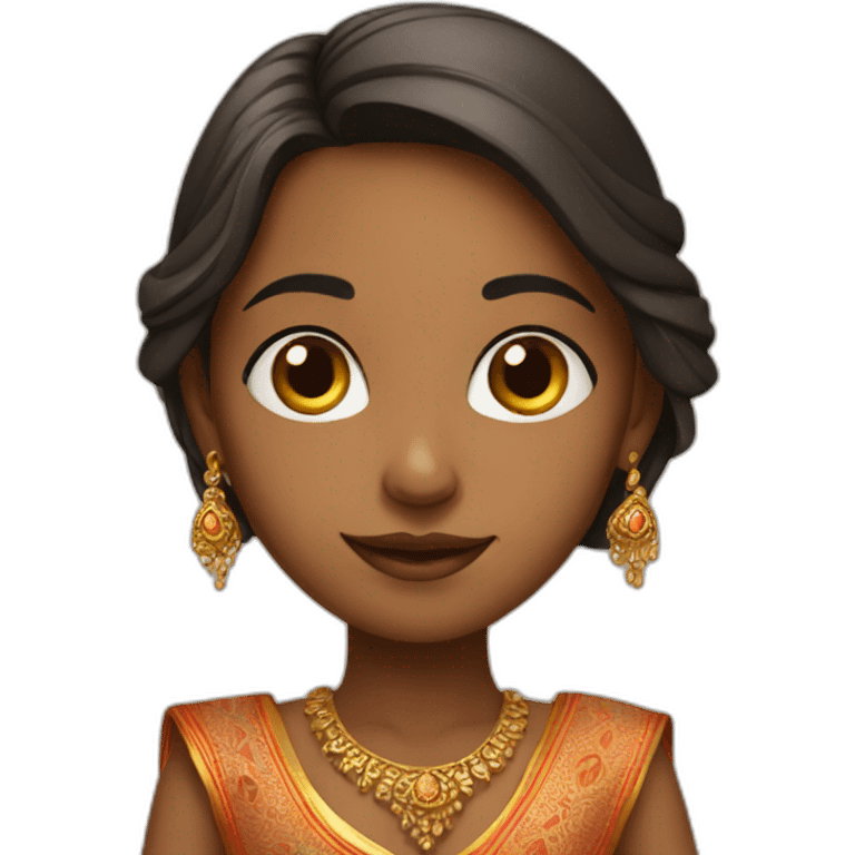 Girl wearing indian outfit emoji