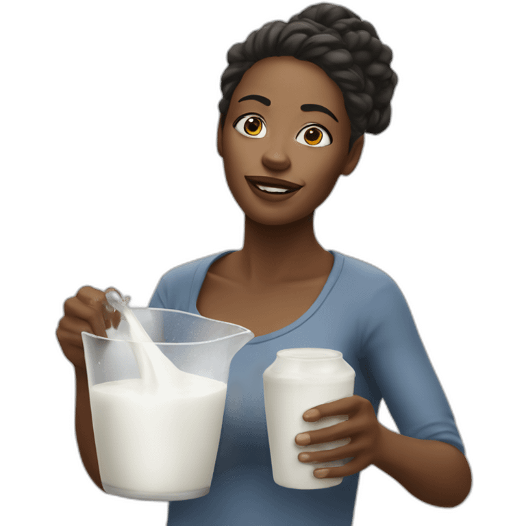 woman splattered with milk emoji