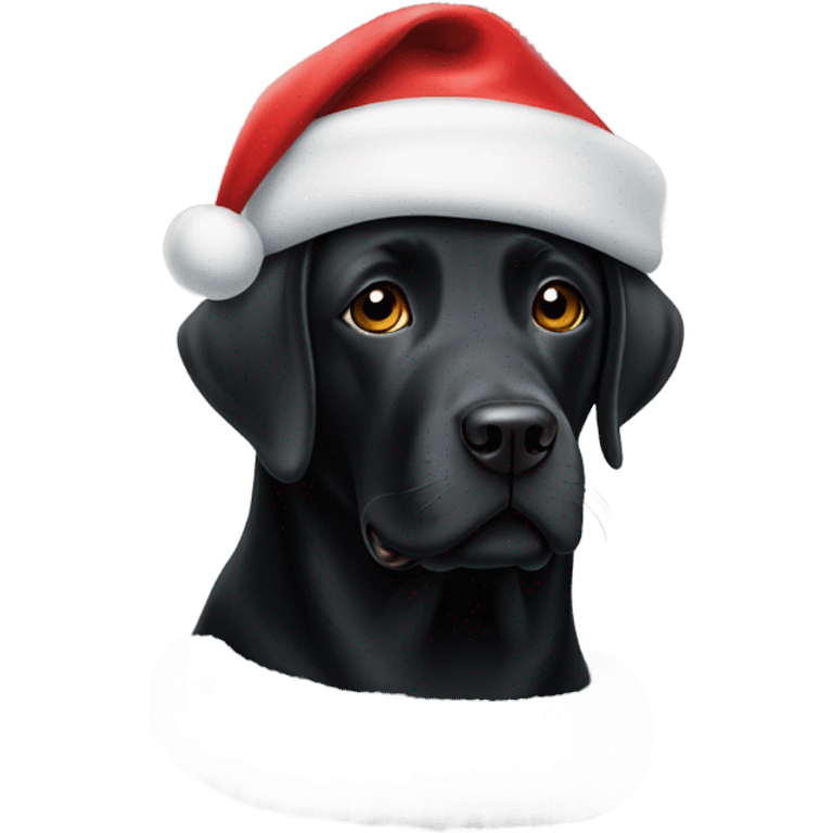  Black Labrador in a Santa hat emoji