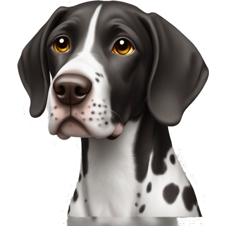 Black and white German shorthair pointer emoji