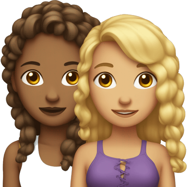 Cury girl and her bestie emoji