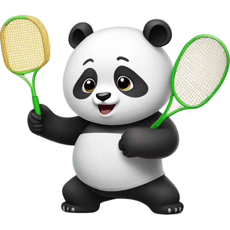 Panda playing badminton emoji