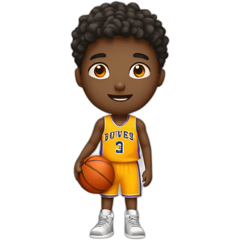 a boy playing backetball emoji