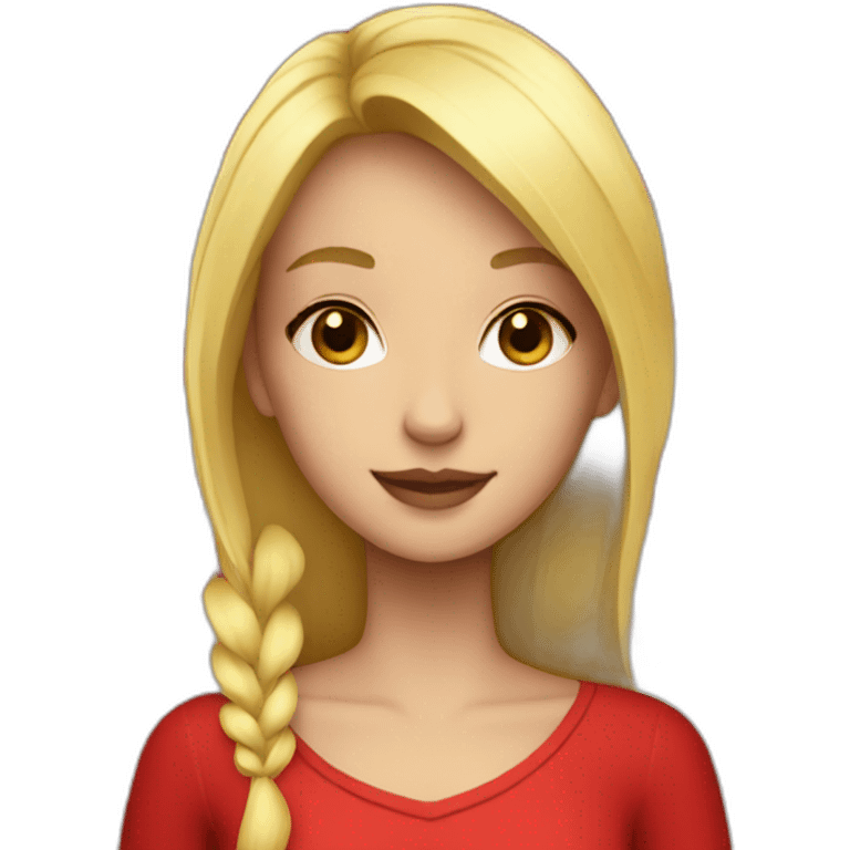 Blonde girl with red flowers emoji