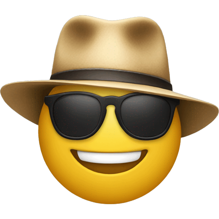 SMILE EMOJI, WITH SUNGLASSES AND AN ACADEMIC HAT emoji