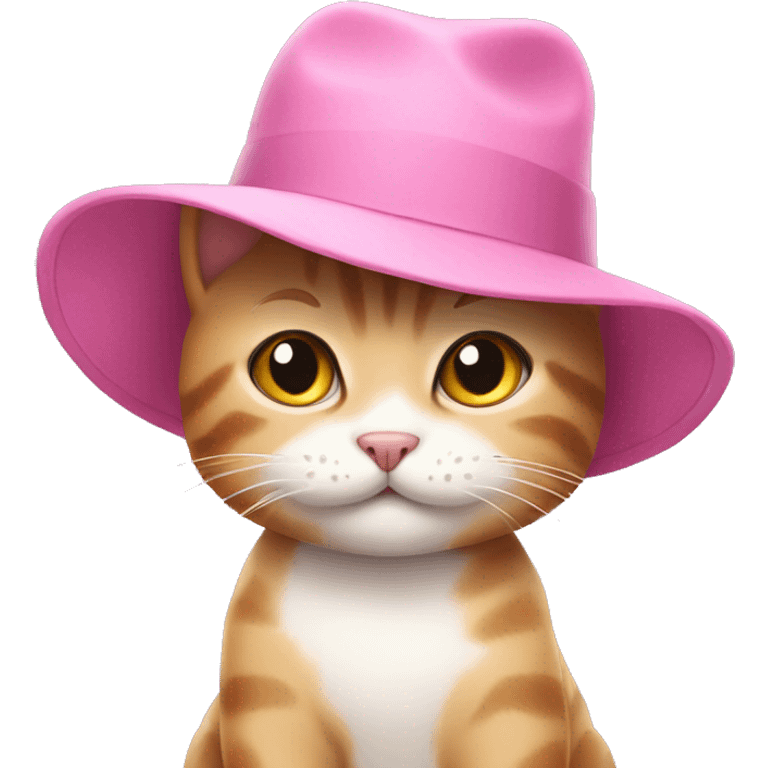 cute cat wearing a pink hat emoji