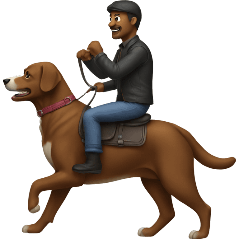 a man riding a dog emoji