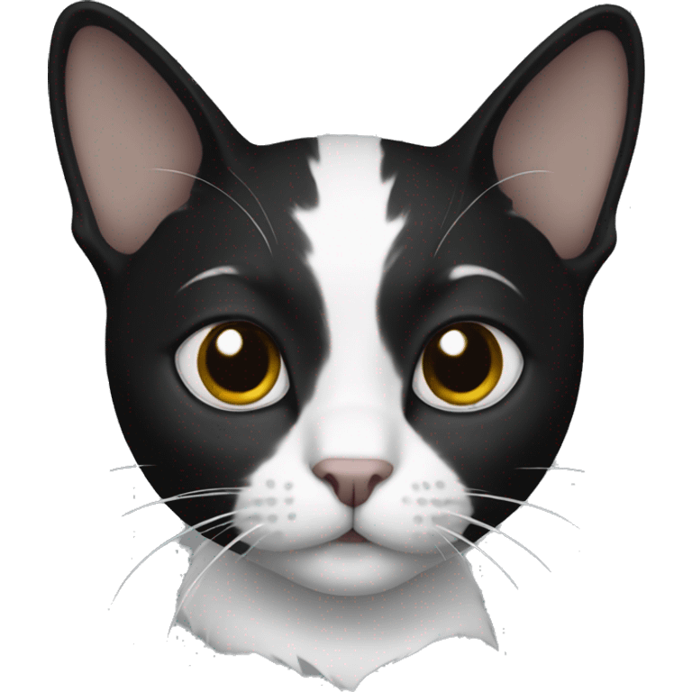 Cat black with white emoji