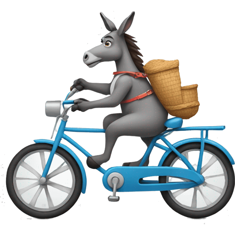 Donkey riding a bike emoji