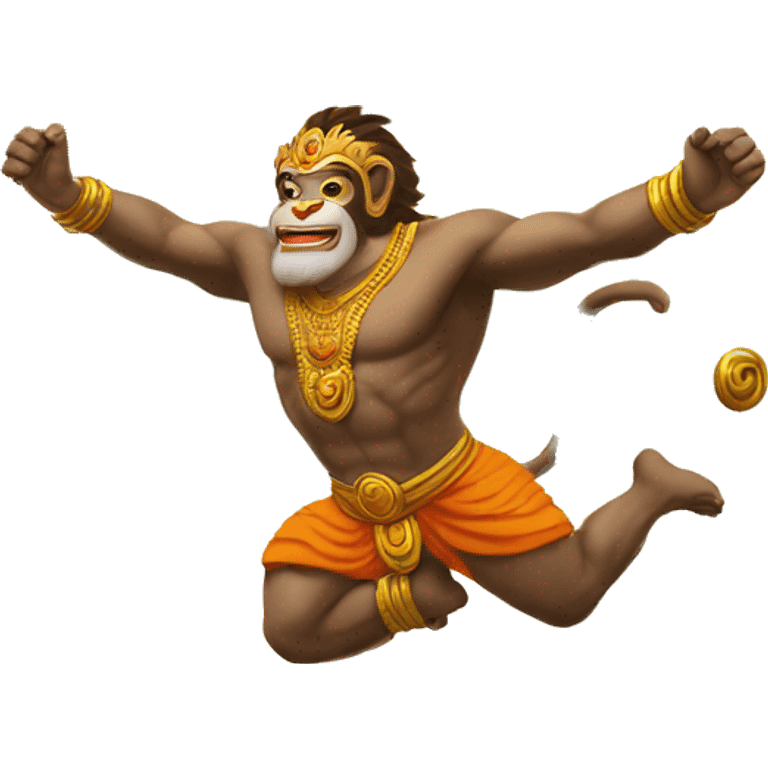 Generate an emoji of hanuman flying towards the sun  emoji