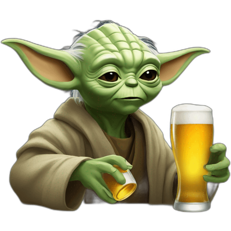 Yoda drinking a beer 🍺  emoji