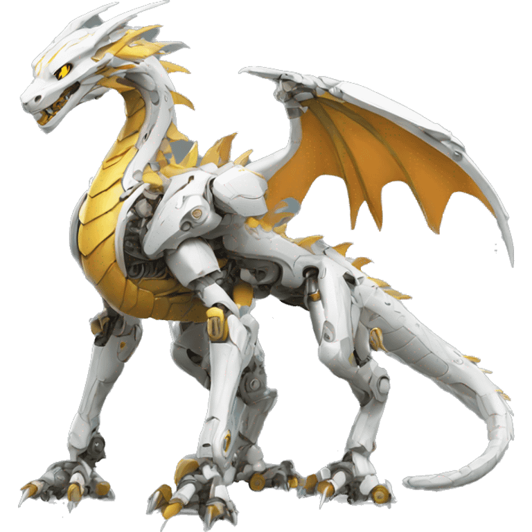 Mechanical futuristic Dragon full body emoji