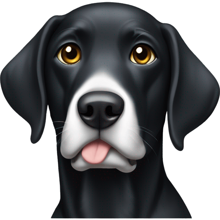 Black Labrador with white patch on chest emoji