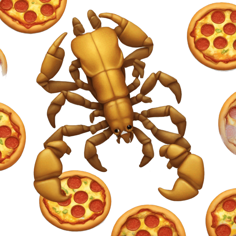 A scorpion eating pizza emoji