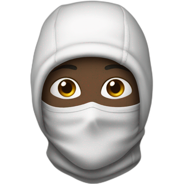 Boy with a balaclava and a hand roll cigaret emoji