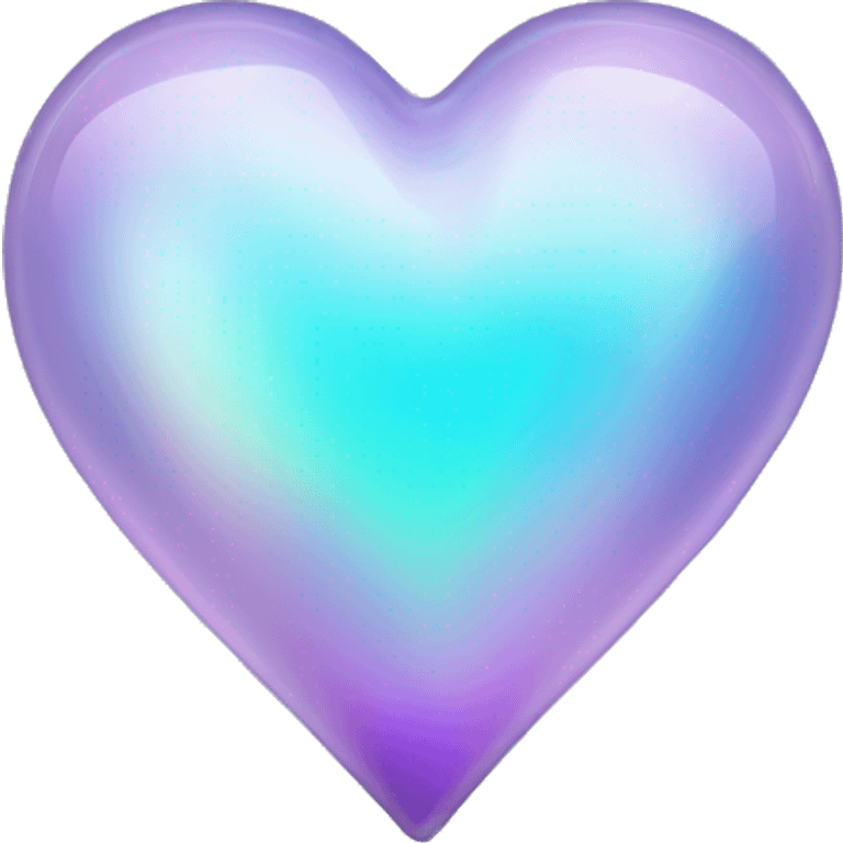 pastel lilac and cyan iridescent glass heart emoji